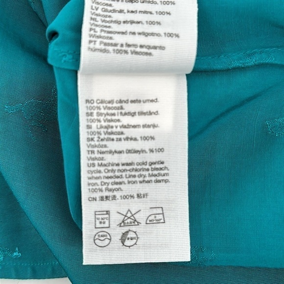 & Other Stories Teal Horse Print Wrap Dress Size 0 NWT - Picture 10 of 11